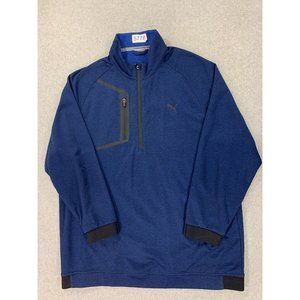 Puma Half‎ Zip Golf Pullover Sweater (Men's Large) Blue